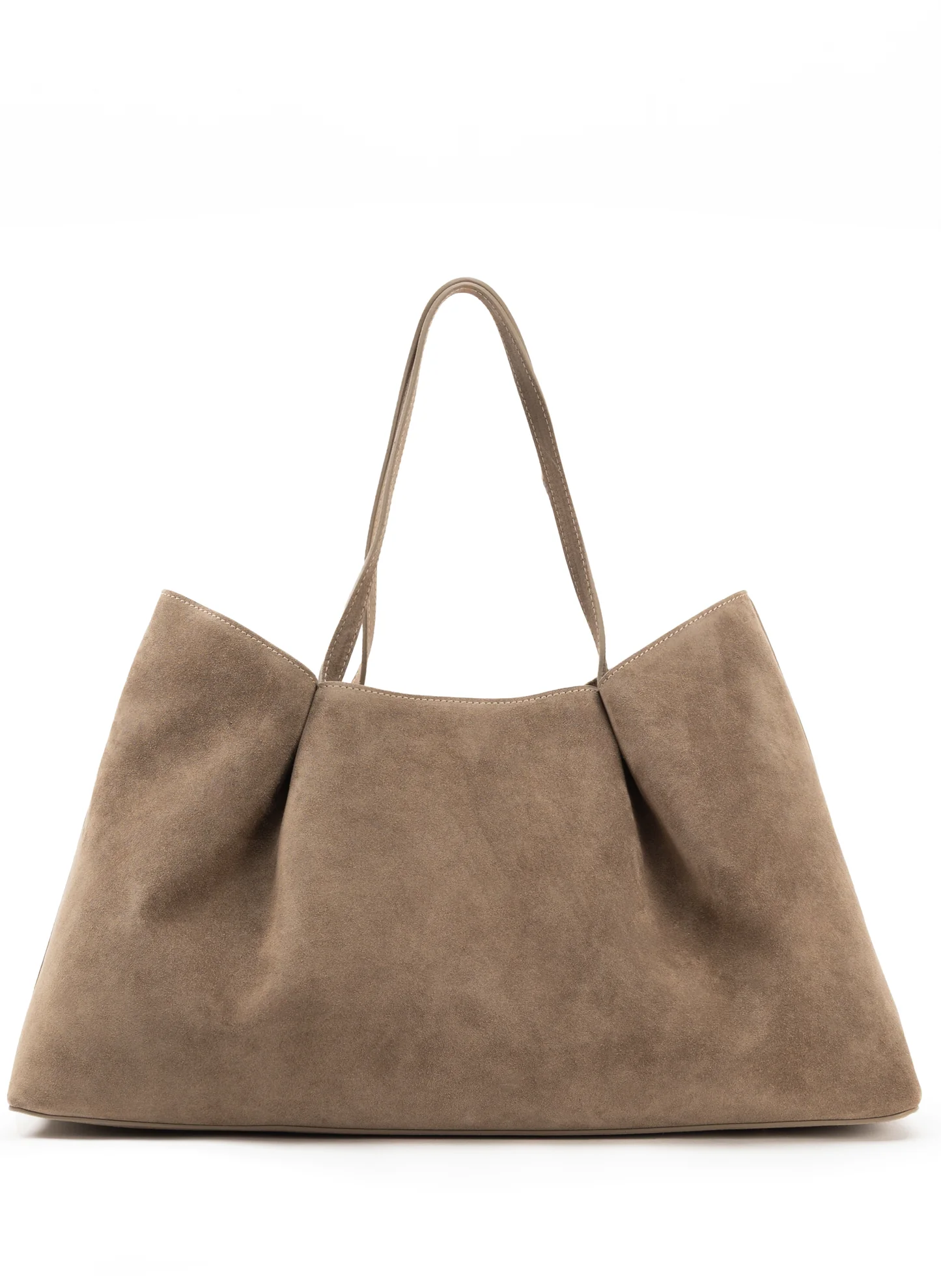 Dimple Tote Suede Taupe Vesker
